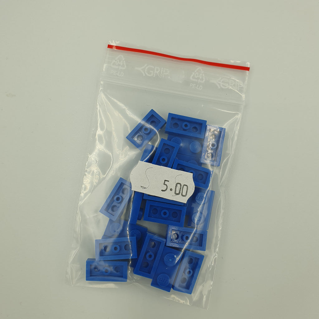 LEGO Plate 1x2 3023 Blå