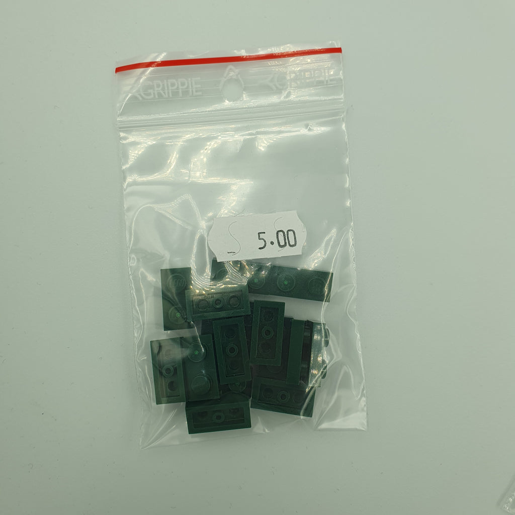 LEGO Plate 1x2 3023 Mørk Grøn